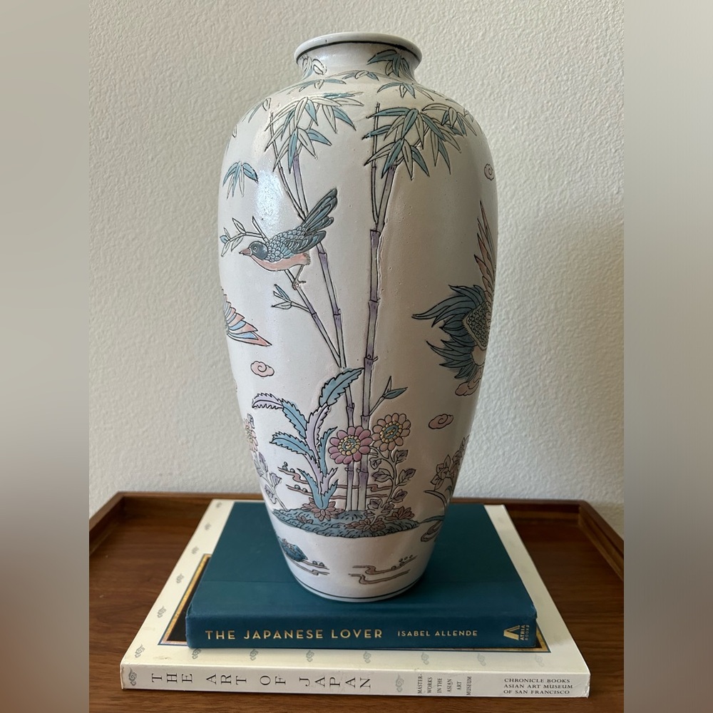 🛑SOLD🛑 Late 20th Century Large Chinoiserie Vase With Birds in Lotus - Picture 6 of 7